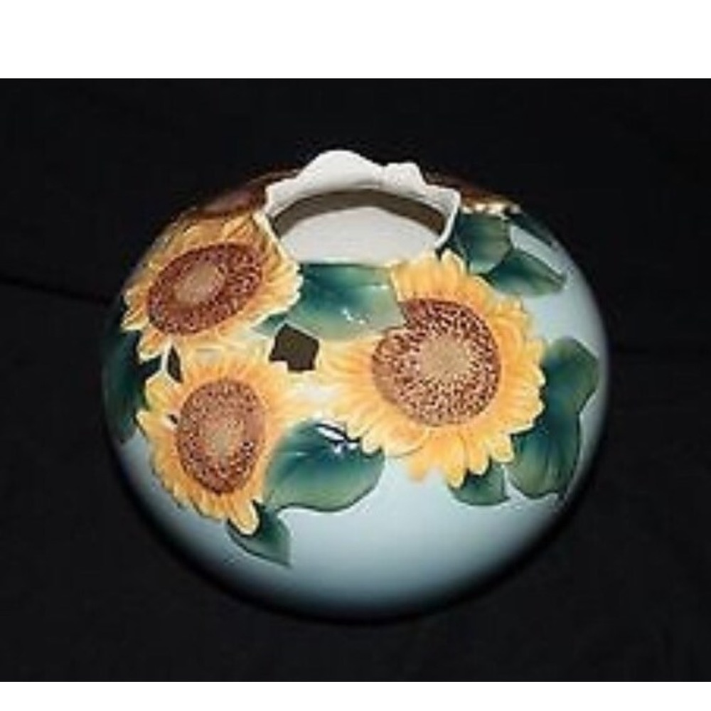 Van Gogh sunflower inspired Franz fine ceramic vase